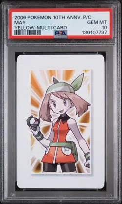 2006 POKEMON CENTER 10TH ANV PLAYING CARDS YELLOW DECK MULTI CARD MAY PSA 10 - Image 1