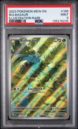 2023 POKEMON MEW EN-151 ILLUSTRATION RARE #166 BULBASAUR PSA 9 - Image 1