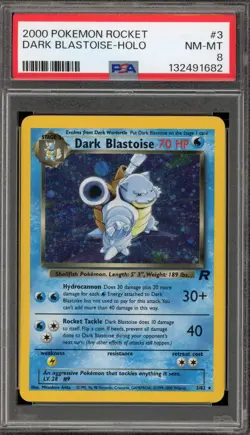 Pokemon Dark Blastoise Team Rocket Unlimited Holo Rare #3 PSA 8 - Image 1