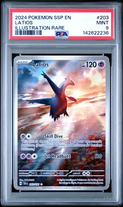 2024 POKEMON SSP EN-SURGING SPARKS ILLUSTRATION RARE #203 LATIOS PSA 9 - Image 1
