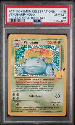 2021 POKEMON CELEBRATIONS CLASSIC COLLECTION #15 VENUSAUR-HOLO PSA 10 - Image 1