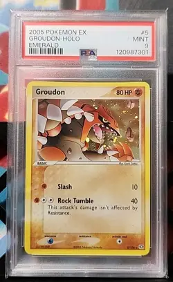 Pokemon Groudon Holo Rare Card 5/106 EX Emerald Psa 9 - Image 1