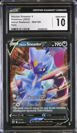Hisuian Sneasler V 094/189 Ultra Rare Astral Radiance Pokemon CGC 10 Gem Mint - Image 1