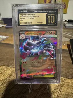 CGC Pristine 10 Mega Charizard X ex 013/080 Japanese Inferno X Holo Pokemon - Image 1