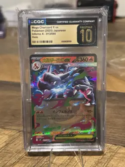 CGC Pristine 10 Mega Charizard X ex 013/080 Japanese Inferno X Holo Pokemon - Image 2