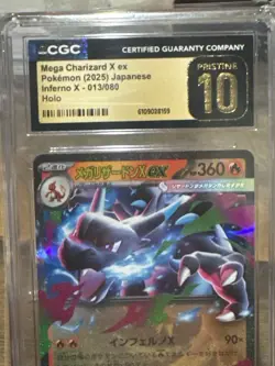 CGC Pristine 10 Mega Charizard X ex 013/080 Japanese Inferno X Holo Pokemon - Image 3