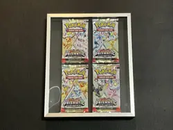 Pokemon Prismatic Evolutions Sealed Booster Packs Art Set Lot of 4 FRAMED - Image 1