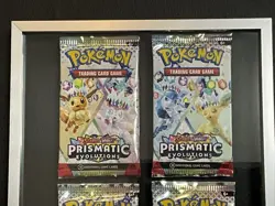 Pokemon Prismatic Evolutions Sealed Booster Packs Art Set Lot of 4 FRAMED - Image 2