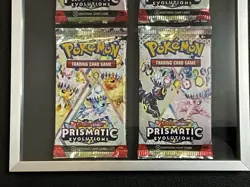 Pokemon Prismatic Evolutions Sealed Booster Packs Art Set Lot of 4 FRAMED - Image 3