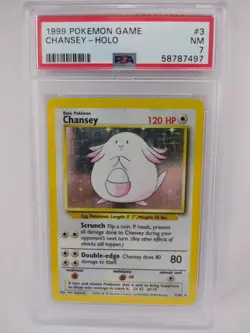 1999 Pokemon Game #3 Chansey Holo NM PSA 7 - Image 1
