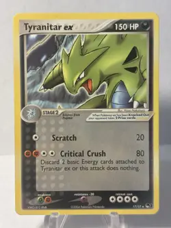 Pokemon TCG Tyranitar EX 17/17, Pop Promo Series 1, Rare *Excellent Condition* - Image 1