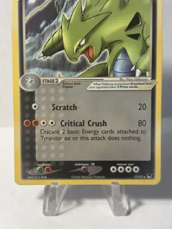 Pokemon TCG Tyranitar EX 17/17, Pop Promo Series 1, Rare *Excellent Condition* - Image 4