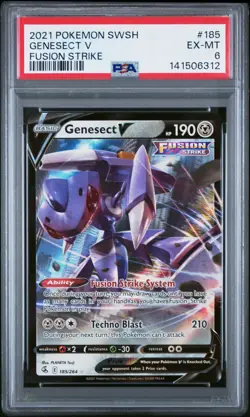 2021 POKEMON SWORD & SHIELD FUSION STRIKE #185 GENESECT V PSA 6 - Image 1
