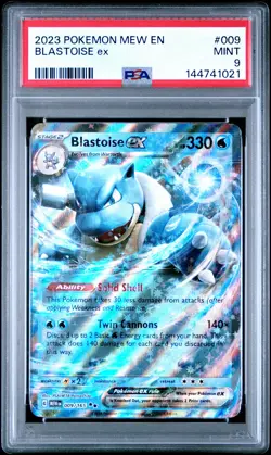 2023 POKEMON MEW EN-151 #009 BLASTOISE EX PSA 9 - Image 1