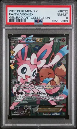 2016 POKEMON XY GENERATIONS RADIANT COLLECTION #RC32 FULL ART/SYLVEON EX PSA 8 - Image 1