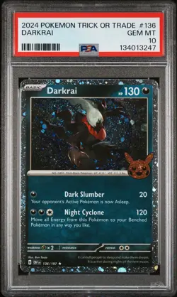 2024 POKEMON TRICK OR TRADE #136 DARKRAI PSA 10 - Image 1