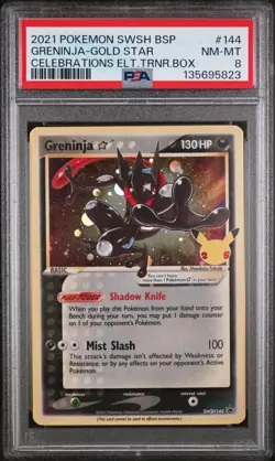 2021 POKEMON SWSH BLACK STAR PROMO #144 GRENINJA-GOLD STAR PSA 8 - Image 1