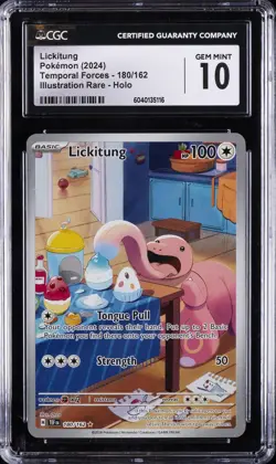 2024 POKEMON TEMPORAL FORCES ILLUSTRATION RARE HOLO LICKITUNG CGC 10 GEM MINT - Image 1