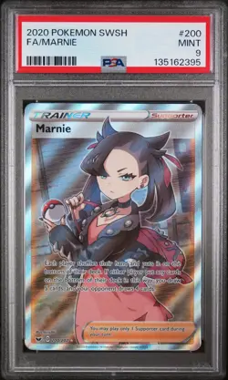 2020 POKEMON SWORD & SHIELD #200 FULL ART/MARNIE PSA 9 - Image 1
