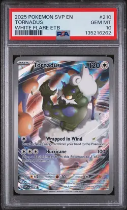 2025 POKEMON SVP WHITE FLARE ETB PROMO #210 TORNADUS PSA 10 - Image 1