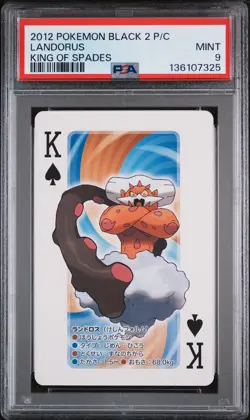 2012 POKEMON BLACK 2 PLAYING CARDS KING OF SPADES LANDORUS PSA 9 - Image 1