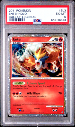 PSA 6 2011 Pokemon Call of Legends SHINY Entei Holo Foil Rare SL3 - Image 1