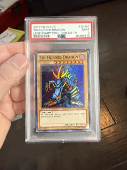 2012 Yugioh Tri Horned Dragon Holo #EN157 PSA 9 Legendary Collection 3 Mega Pack - Image 1