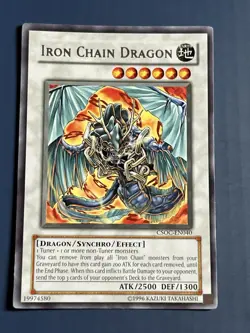 Yugioh Iron Chain Dragon CSOC-EN040 Rare Unlimited LP - Image 1