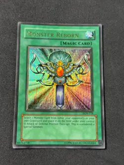 Yugioh Monster Reborn LOB-118 Original 2002 P/MP Unlimited WAVY - Image 1