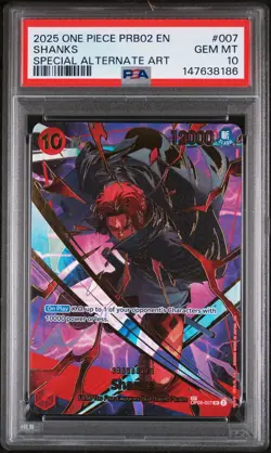 2025 ONE PIECE PRB02-PREMIUM BOOSTER SPECIAL ALTERNATE ART VOL.2 SHANKS PSA 10 - Image 1