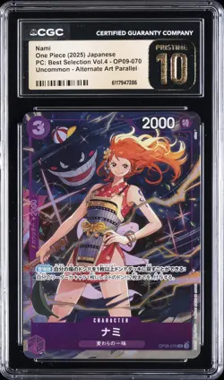 2025 ONE PIECE PC: BEST SELECTION VOL.4 JAPANESE ALT ART NAMI CGC 10 PRISTINE - Image 1
