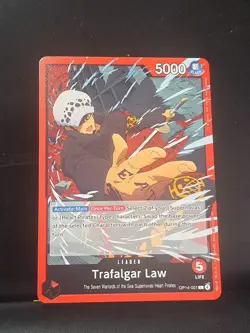One Piece The Azure Sea’s Seven Trafalgar Law OP14-001 Leader Base English NM/M - Image 1