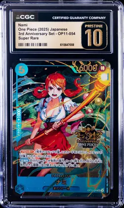 2025 ONE PIECE JPN 3RD ANNIVERSARY SET SUPER RARE #OP11-054 NAMI CGC 10 PRISTINE - Image 1