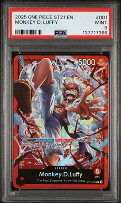 2025 ONE PIECE STARTER DECK ST21-EX GEAR 5 #001 MONKEY D. LUFFY PSA 9 - Image 1