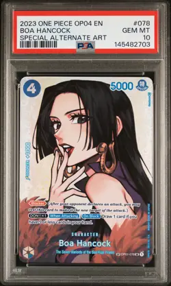 2023 ONE PIECE EN OP04-KINGDOMS OF INTRIGUE SP ALT ART #078 BOA HANCOCK PSA 10 - Image 1