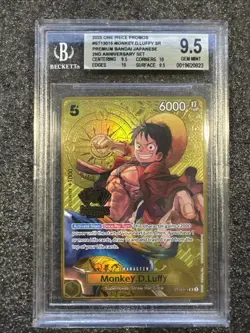 2025 One Piece 2nd Anniversary Promo Monkey D Luffy SR #ST13-015 BGS 9.5 - Image 1