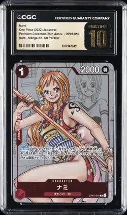 2022 ONE PIECE JPN MANGA ALT ART COLLECTION #OP01-016 NAMI CGC 10 PRISTIUM - Image 1