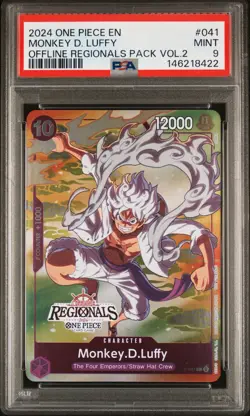 2024 ONE PIECE OFFLINE REGIONALS PACK 2024 VOL.2 #041 MONKEY D. LUFFY PSA 9 - Image 1