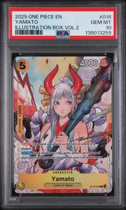 2025 ONE PIECE PROMOS ILLUSTRATION BOX VOL.2 #016 YAMATO PSA 10 - Image 1