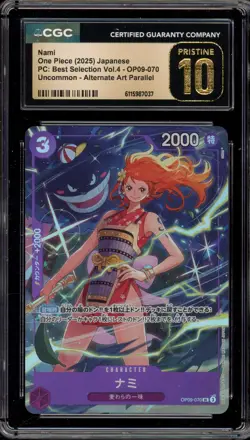 One Piece CCG Nami Best Sel. Vol.4 JPN Alt Art Parallel OP09-070 CGC 10 Pristine - Image 1