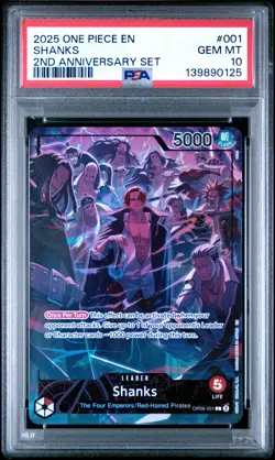 2025 ONE PIECE ENGLISH VERSION 2ND ANNIVERSARY SET #001 SHANKS PSA 10 - Image 1