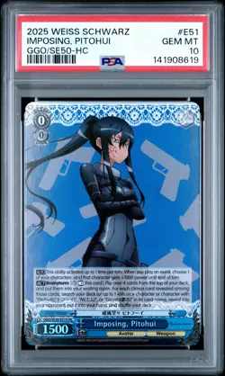 2025 WEISS SCHWARZ SAO ALTERNATIVE -GUN GALE ONLINE- 2 IMPOSING, PITOHUI PSA 10 - Image 1