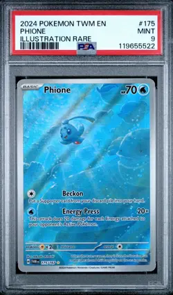 Pokemon TCG Phione Full Illustration Rare Card 175/167 Twilight Masquerade PSA 9 - Image 1