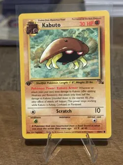 👑 King Kabuto 50/62 Fossil Rare NM+ 1st Edition Vintage Pokemon Card 1999 WOTC - Image 1