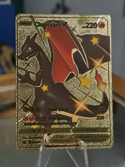 Charizard V HP 220 Gold Foil Pokemon Card 079/073 Fan Art Mint - Image 1