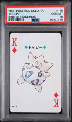2000 POKEMON GOLD VERSION PLAYING CARDS KING OF DIAMONDS #175 TOGEPI PSA 10 - Image 1