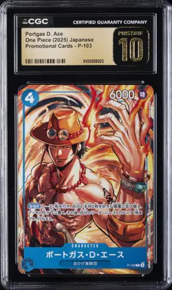 2025 ONE PIECE PROMO CARDS JPN #P-103 PORTAGAS D. ACE CGC 10 PRISTINE - Image 1