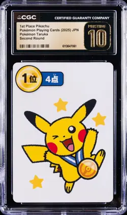 2025 POKEMON PLAYING CARDS JPN 1ST PLACE PIKACHU CGC 10 PRISTINE - Image 1