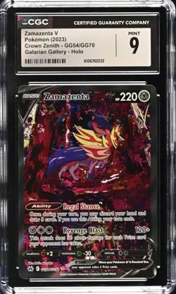 CGC 9 Zamazenta v Galarian Gallery Crown Zenith GG54/GG70 Pokemon Card - Image 1