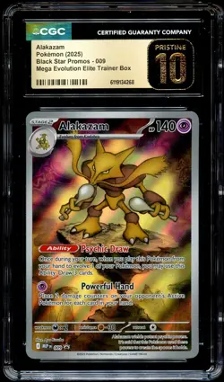 CGC 10 PRISTINE Alakazam 009 MEP Illustration Rare PROMO MEP009 Pokemon Card 268 - Image 2